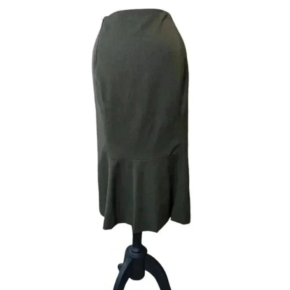Lauren Ralph Lauren Dark Green Wool Blend Lined Pencil Skirt Size 6 - Picture 4 of 7